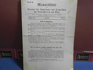 I. Jahrgang 1926 Nr. 2, - Monatsblatt des Vereines für Landeskunde und Heimatschutz von Niederöst...