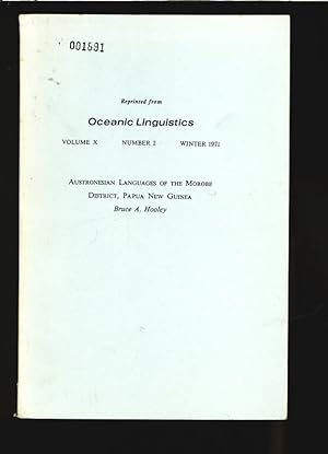 Bild des Verkufers fr Austronesian Languages of the Morobe District, Papua New Guinea. Reprinted from Oceanic Linguistics VOLUME X NUMBER 2, WINTER 1971. zum Verkauf von Antiquariat Bookfarm