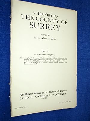 Bild des Verkufers fr A History of the County of Surrey Part 32, Guildford Borough, from the 1911 Victoria History of the Counties of England. zum Verkauf von Tony Hutchinson