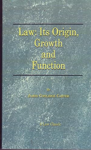 Seller image for Law: Its Origin, Growth and Function (Law Classic) for sale by Books Do Furnish A Room