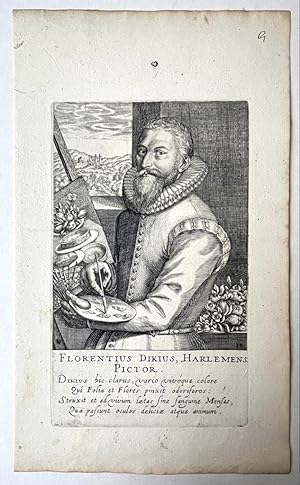 [Antique engraving, before 1700] Portrait of Floris van Dijck by Hondius, [65] Florentius Dikius,...