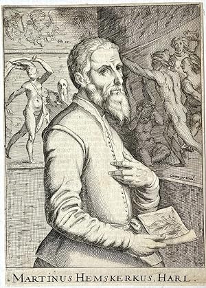 [Antique engraving published 1610] Portrait print of Maarten van Heemskerck, 1 p.