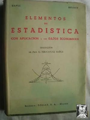 Bild des Verkufers fr ELEMENTOS DE ESTADSTICA CON APLICACIN A LOS DATOS ECONMICOS zum Verkauf von Librera Maestro Gozalbo