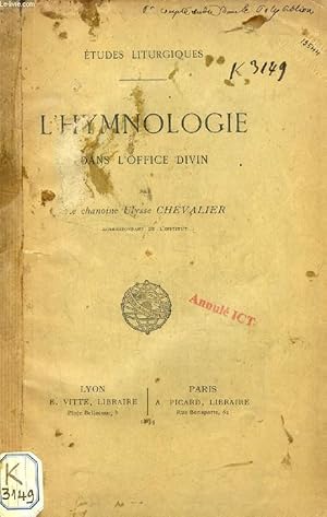 Seller image for L'HYMNOLOGIE DANS L'OFFICE DIVIN for sale by Le-Livre