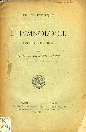 Seller image for L'HYMNOLOGIE DANS L'OFFICE DIVIN for sale by Le-Livre