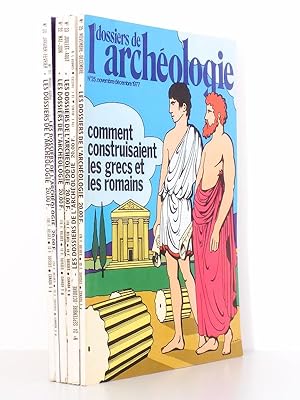 Seller image for Les dossiers de l'Archologie (revue) n 20  25 ( anne 1977 complte ) : 20. Saint-Jacques-de-Compostelle : les grands chemins des peuples, 8 sicles de tradition et d'art ; 21. la Belgique, de Csar  Clovis ; 22. spcial archologie arienne : les grandes dcouvertes du  la scheresse 1976 ; 23. La valle des merveilles : 100000 gravures rupestres, l'ge du bronze dans les Alpes ; 24. les trusques ; 25. Comment construisaient les Grecs et les Romains. for sale by Librairie du Cardinal