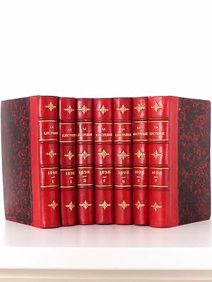 La Lecture illustrée , Année 1898 complète en 8 tomes reliés en 7 vol. : Tomes 1 et 2 ; Tome 3 ; ...