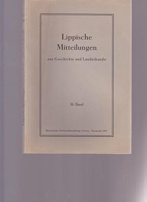 Seller image for Lippische Mitteilungen aus Geschichte und Landeskunde. for sale by Ant. Abrechnungs- und Forstservice ISHGW