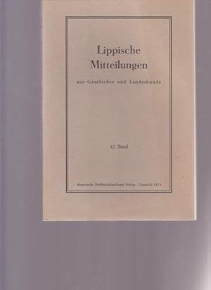 Seller image for Lippische Mitteilungen aus Geschichte und Landeskunde. for sale by Ant. Abrechnungs- und Forstservice ISHGW