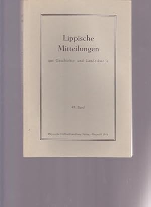 Seller image for Lippische Mitteilungen aus Geschichte und Landeskunde. for sale by Ant. Abrechnungs- und Forstservice ISHGW