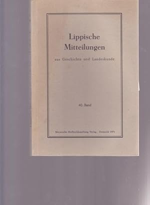 Seller image for Lippische Mitteilungen aus Geschichte und Landeskunde. for sale by Ant. Abrechnungs- und Forstservice ISHGW