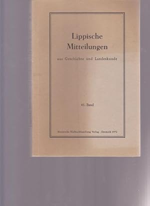 Seller image for Lippische Mitteilungen aus Geschichte und Landeskunde. for sale by Ant. Abrechnungs- und Forstservice ISHGW