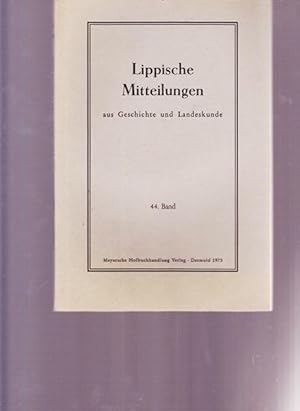 Seller image for Lippische Mitteilungen aus Geschichte und Landeskunde. for sale by Ant. Abrechnungs- und Forstservice ISHGW