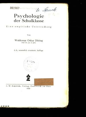 Immagine del venditore per Psychologie der Schulklasse. Eine empirische Untersuchung. venduto da Antiquariat Bookfarm