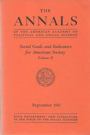 Immagine del venditore per Social Goals and Indicators for American Society Volume Ii. venduto da Lincbook