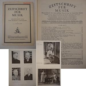 Imagen del vendedor de Zeitschrift fr Musik. Monatsschrift fr eine geistige Erneuerung der deutschen Musik, gegrndet 1834 als "Neue Zeitschrift fr Musik" von Robert Schumann. Heft 7 Juli 1936, 103.Jahrgang "Singschul-Heft" a la venta por Galerie fr gegenstndliche Kunst