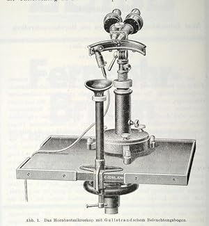 Neue Beleuchtungseinrichtungen am Hornhautmikroskop (pp.97-101, 3 Abb.).
