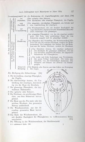 Image du vendeur pour Der Sehvorgang und seine Untersttzung durch Brillenglser nach Maurolycus im Jahre 1554. bersetzt und erlutert von Moritz von Rohr (pp.14-28, 2 Abb.). mis en vente par Antiq. F.-D. Shn - Medicusbooks.Com