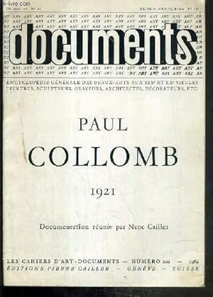 Seller image for LES CAHIERS D'ART - DOCUMENTS - PAUL COLLOMB 1921 - N202 for sale by Le-Livre