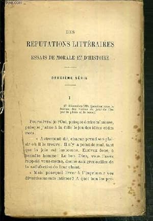 LES REPUTATIONS LITTERAIRES - ESSAIS DE MORALE ET D'HISTOIRE - 2eme ...