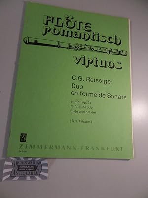 Image du vendeur pour Duo en forme de Sonate. e-moll. Op. 94. Fr Violine und Flte und Klavier. ZM 2155. mis en vente par Druckwaren Antiquariat