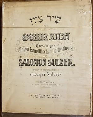 Imagen del vendedor de Schir Zion Gesange Fur Den Israelitischen Gottesdienst a la venta por Sappho Books
