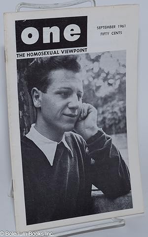 Bild des Verkufers fr ONE Magazine: the homosexual viewpoint; vol. 9, #9, September 1961 zum Verkauf von Bolerium Books Inc.
