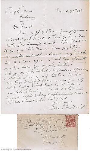 Autograph Letter signed to Paul Frost (John Guille, 1865-1931, British Artist, Gardener, Travel W...