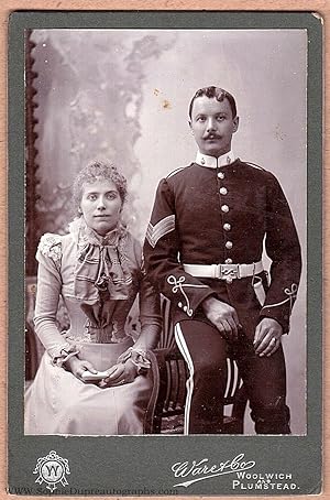Attractive Studio Cabinet Photograph of a Soldier with his Wife,