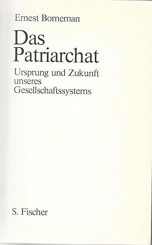Imagen del vendedor de Das Partriarchat a la venta por Antiquariat Christian Wulff