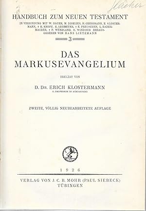 Das Markusevangelium - Handbuch zum Neuen Testament