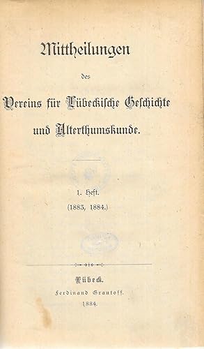 Mitteilungen des Vereins für Lübeckische Geschichte und Alterthumskunde