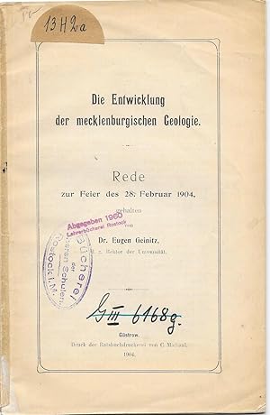 Seller image for Die Entwicklung der mecklenburgischen Geologie for sale by Antiquariat Christian Wulff