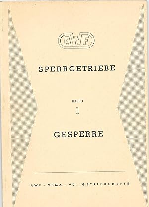 Seller image for Sperrgetriebe Heft 1: Gesperre for sale by Antiquariat Christian Wulff