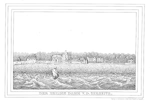 Bild des Verkufers fr Der Heilige Damm v. d. Seeseite Lithographie 1843 aus Mecklenburg in Bildern von G.C.F. Lisch zum Verkauf von Antiquariat Christian Wulff