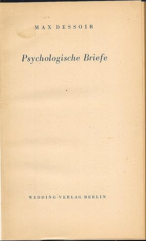 Bild des Verkufers fr Psychologische Briefe zum Verkauf von Antiquariat Christian Wulff