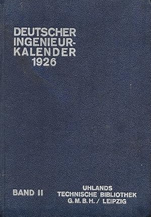 Imagen del vendedor de Deutscher Ingenieur-Kalender (Teil II) a la venta por Antiquariat Christian Wulff