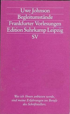 Seller image for Begleitumstnde - Frankfurter Vorlesungen for sale by Antiquariat Christian Wulff