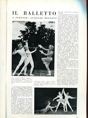 IL BALLETTO A FIRENZE E NERVI (sul numero 125 del settembre 1956 - pag.13-15 della rivista SIPARI...