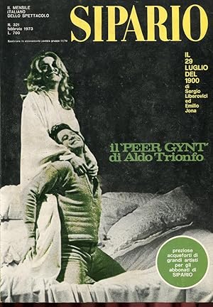 SIPARIO, rivista di teatro e cinema - 1973 - numero 321 FEBBRAIO, Milano, Bompiani, 1973