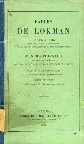 Bild des Verkufers fr FABLES DE LOKMAN, TEXTE ARABE zum Verkauf von Le-Livre