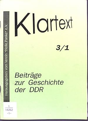 Imagen del vendedor de Im Gehuse der selbstverschuldeten Unmndigkeit oder Umgang mit der Geschichte; in: Heft 3/1 Klartext, Beitrge zur Gechichte der DDR; a la venta por books4less (Versandantiquariat Petra Gros GmbH & Co. KG)