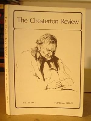 Bild des Verkufers fr The Chesterton Review, Volume III Number 1 zum Verkauf von Eastleach Books