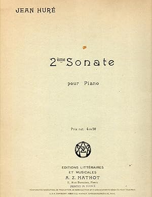 Image du vendeur pour 2eme Sonate pour Piano [MUSIC SCORE] mis en vente par Cameron-Wolfe Booksellers