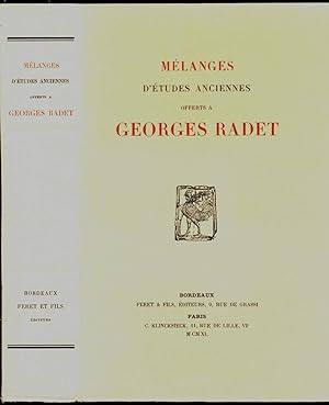Mélanges d'études anciennes offertes à Georges Radet