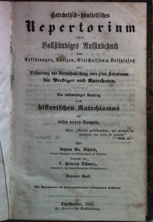 Bild des Verkufers fr Katechetisch-homiletisches Repertorium oder Vollstndiges Auffindebuch von Erklrungen, Notizen, Gleichnissen u. Beispielen zur Erluterung u. Veranschaulichung eines jeden Katechismus fr Prediger u. Katecheten. Ein nothwendiger Nachtrag zum historischen Katechismus mit vielen neuen Exempeln: SIEBENTER BAND. zum Verkauf von books4less (Versandantiquariat Petra Gros GmbH & Co. KG)