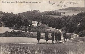 Gruss aus dem Steinbachthal, Post Bernstadt Sa. Ansichtskarte in Lichtdruck. Abgestempelt Bernsta...