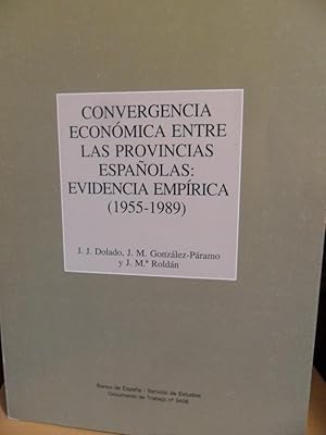 Imagen del vendedor de CONVERGENCIA ECONMICA ENTRE LAS PROVINCIAS ESPAOLAS : EVIDENCIA EMPRICA (1955-1989) a la venta por Libros Dickens