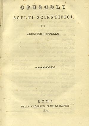 Imagen del vendedor de OPUSCOLI SCELTI SCIENTIFICI. a la venta por studio bibliografico pera s.a.s.