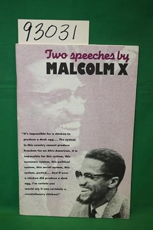 Image du vendeur pour Two Speeches by Malcolm X mis en vente par Princeton Antiques Bookshop